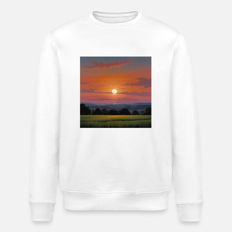 Landschaft Sonnenuntergang - Stanley/Stella Unisex Bio-Sweatshirt ROLLER - Weiß