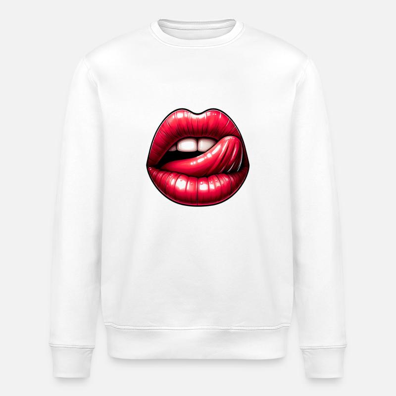 Lèvres-Langues - Langage Expressif - Sweat bio ROLLER Stanley/Stella Unisexe - blanc