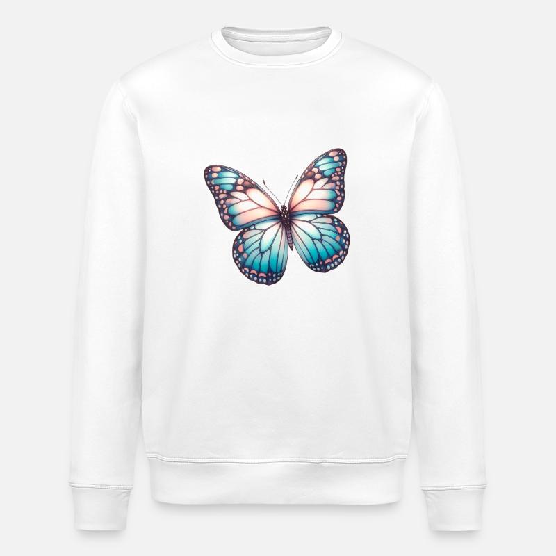 Papillon - Beauté Aérienne - Sweat bio ROLLER Stanley/Stella Unisexe - blanc
