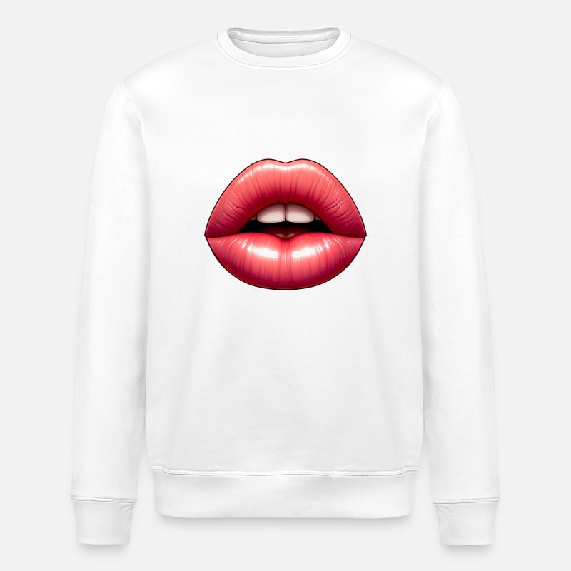 Pralle Lippen - Stanley/Stella Unisex Bio-Sweatshirt ROLLER - Weiß