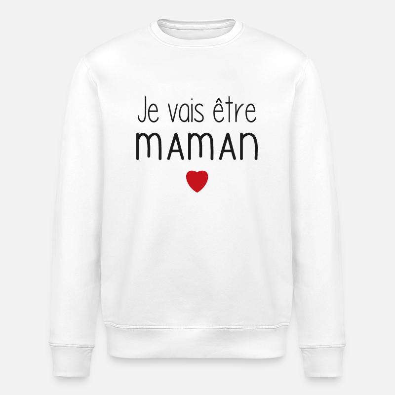 Ich werde Mama - Herz - Stanley/Stella Unisex Bio-Sweatshirt ROLLER - Weiß