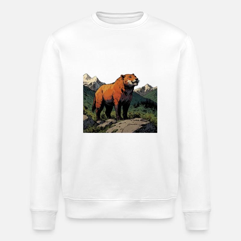 Tiger-Comic-Stil - Stanley/Stella Unisex Bio-Sweatshirt ROLLER - Weiß
