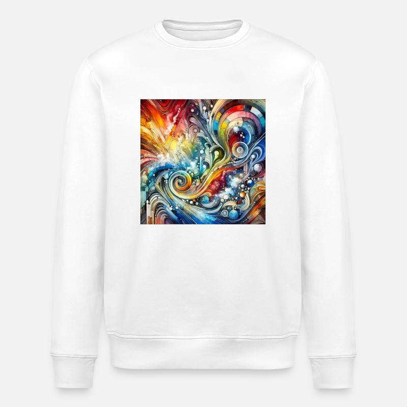 Spectre dynamique - Peinture abstraite - Sweat bio ROLLER Stanley/Stella Unisexe - blanc