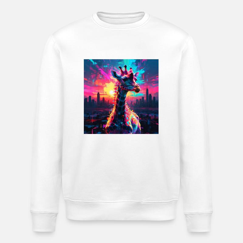 Neon Giraffe - Stanley/Stella Unisex Bio-Sweatshirt ROLLER - Weiß
