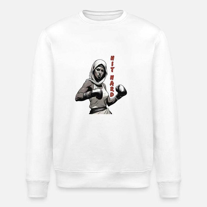 HIT HARD Boxing Woman - Stanley/Stella Unisex Bio-Sweatshirt ROLLER - Weiß