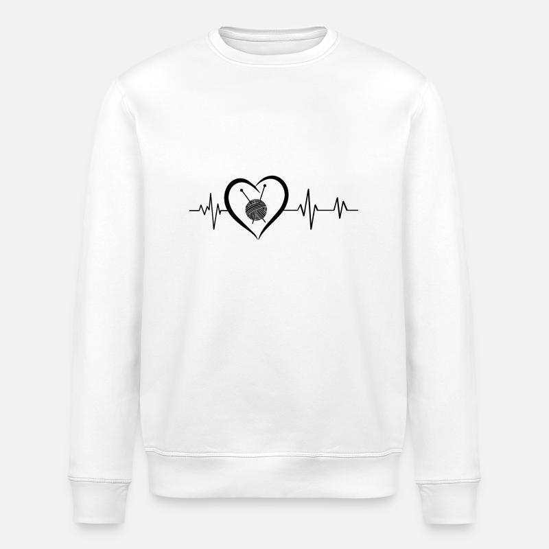 Herzschlag-Haken - Stanley/Stella Unisex Bio-Sweatshirt ROLLER - Weiß