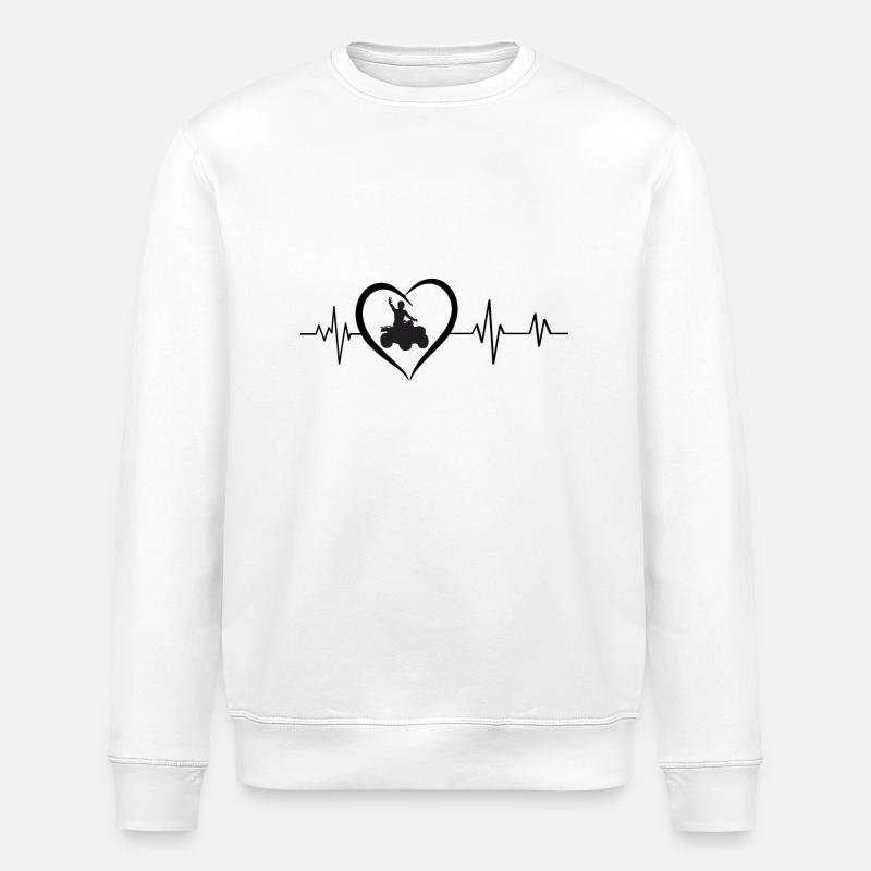 Quad-Herzschlag - Stanley/Stella Unisex Bio-Sweatshirt ROLLER - Weiß