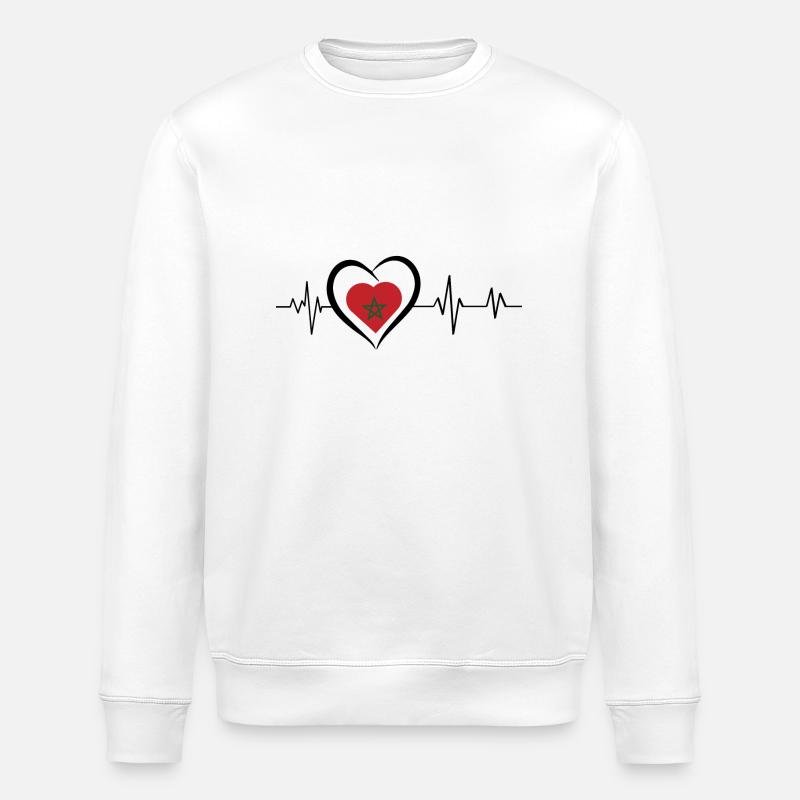 battement de cœur Maroc - Sweat bio ROLLER Stanley/Stella Unisexe - blanc