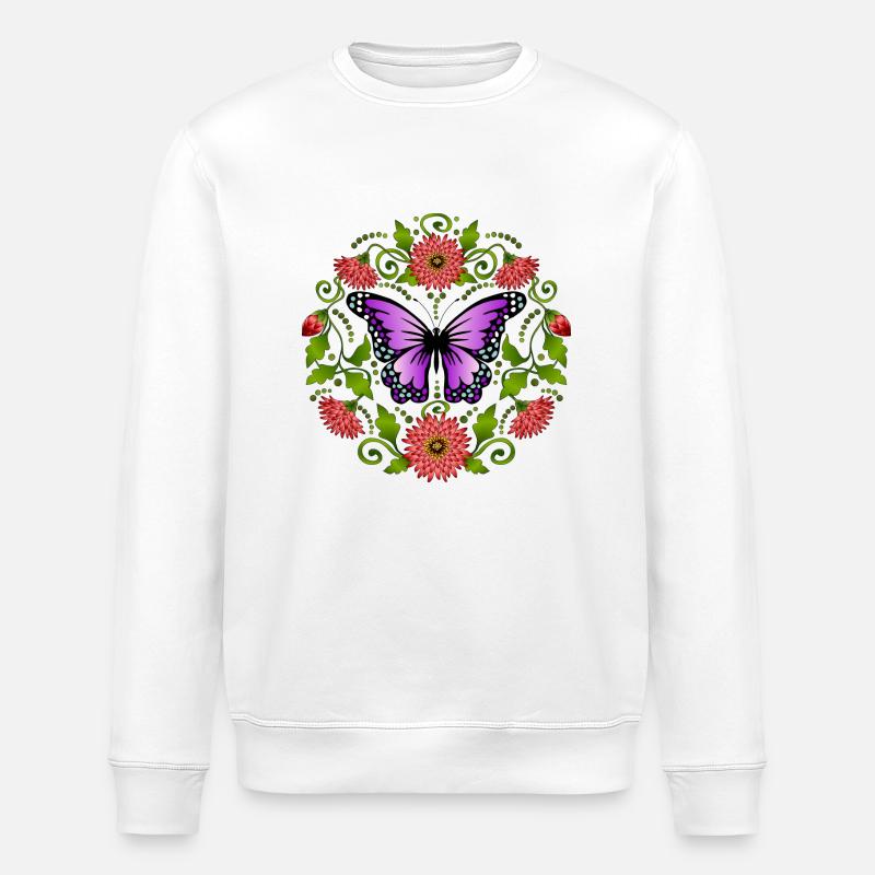 Papillon - Sweat bio ROLLER Stanley/Stella Unisexe - blanc