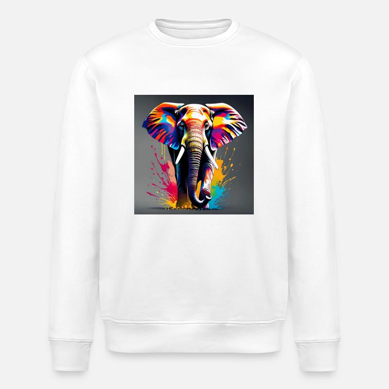 Couleur éléphant - Sweat bio ROLLER Stanley/Stella Unisexe - blanc