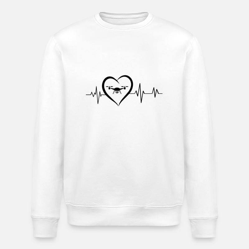 Herzschlag-Drohne - Stanley/Stella Unisex Bio-Sweatshirt ROLLER - Weiß
