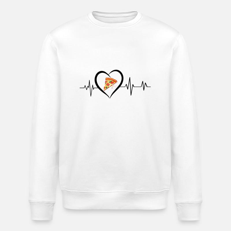 Herzschlag Pizza - Stanley/Stella Unisex Bio-Sweatshirt ROLLER - Weiß