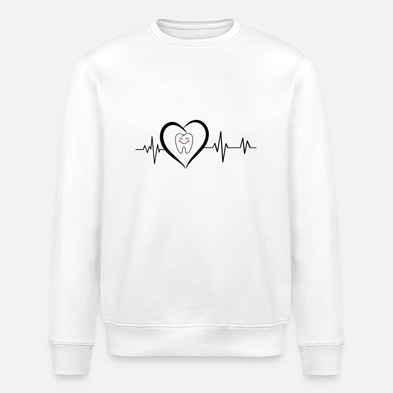 battement de cœur dentiste - Sweat bio ROLLER Stanley/Stella Unisexe - blanc