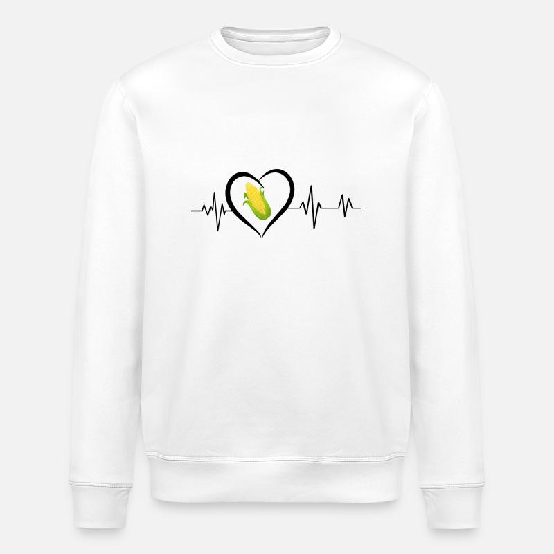 battement de cœur maïs - Sweat bio ROLLER Stanley/Stella Unisexe - blanc