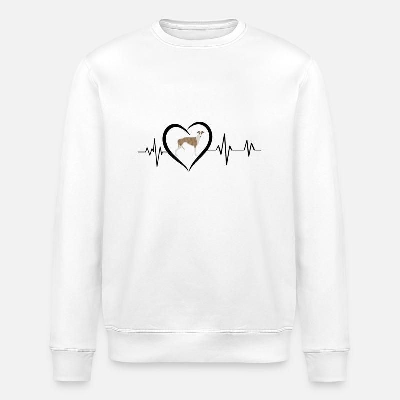 Whippet-Herzschlag - Stanley/Stella Unisex Bio-Sweatshirt ROLLER - Weiß