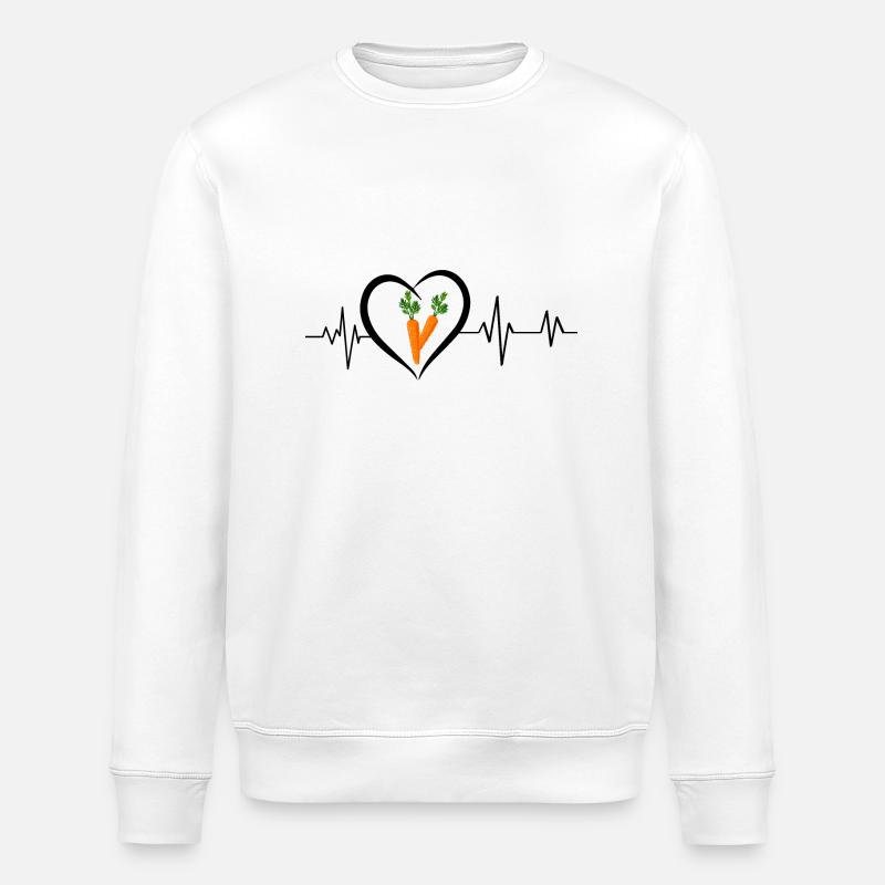 Karotten-Herzschlag - Stanley/Stella Unisex Bio-Sweatshirt ROLLER - Weiß