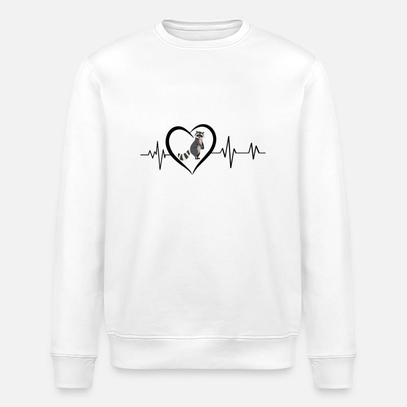 Herzschlag des Waschbären - Stanley/Stella Unisex Bio-Sweatshirt ROLLER - Weiß