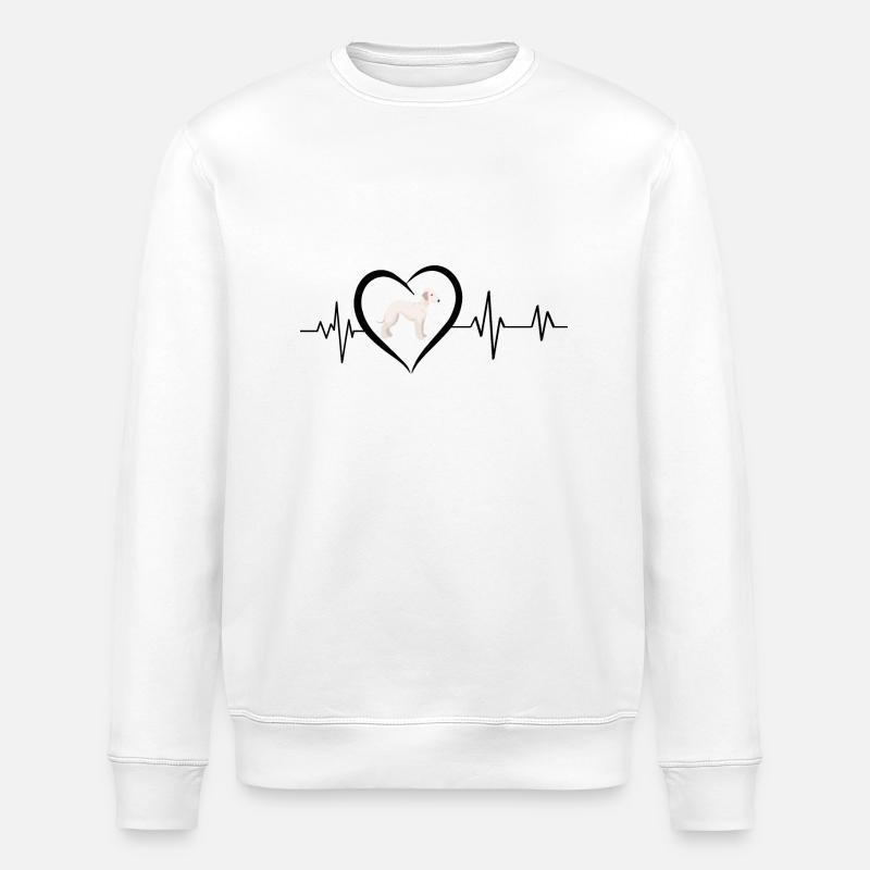 Bedlington Herzschlag - Stanley/Stella Unisex Bio-Sweatshirt ROLLER - Weiß