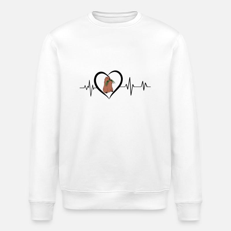 Murmeltier-Herzschlag - Stanley/Stella Unisex Bio-Sweatshirt ROLLER - Weiß