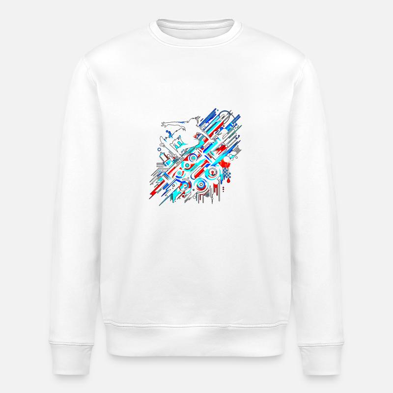 GraffitiWhite - Stanley/Stella Unisex Bio-Sweatshirt ROLLER - Weiß