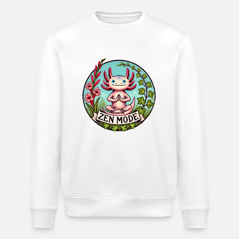 Zen-Modus Axolotl - Stanley/Stella Unisex Bio-Sweatshirt ROLLER - Weiß