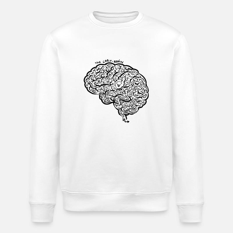 Laby Brain (monochrom schwarz) - Stanley/Stella Unisex Bio-Sweatshirt ROLLER - Weiß