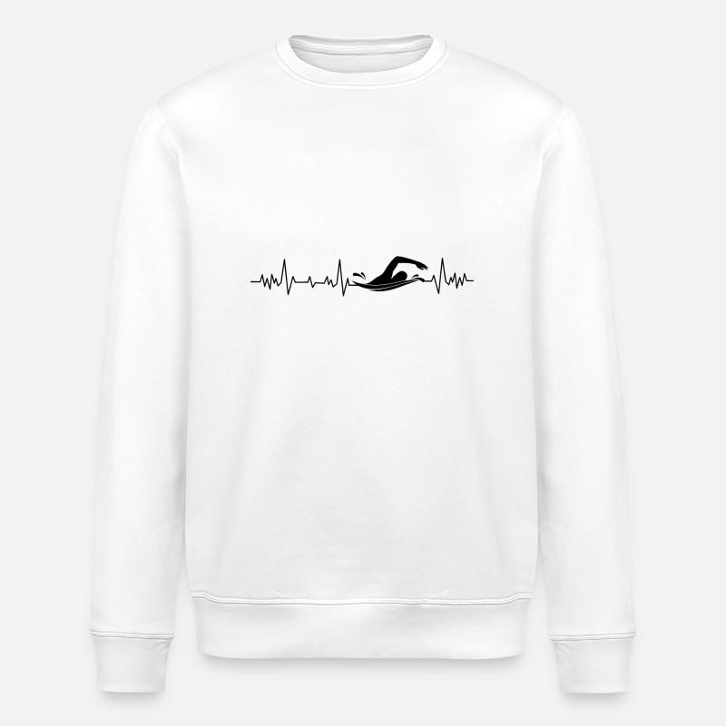 Battement de cœur natation - Sweat bio ROLLER Stanley/Stella Unisexe - blanc