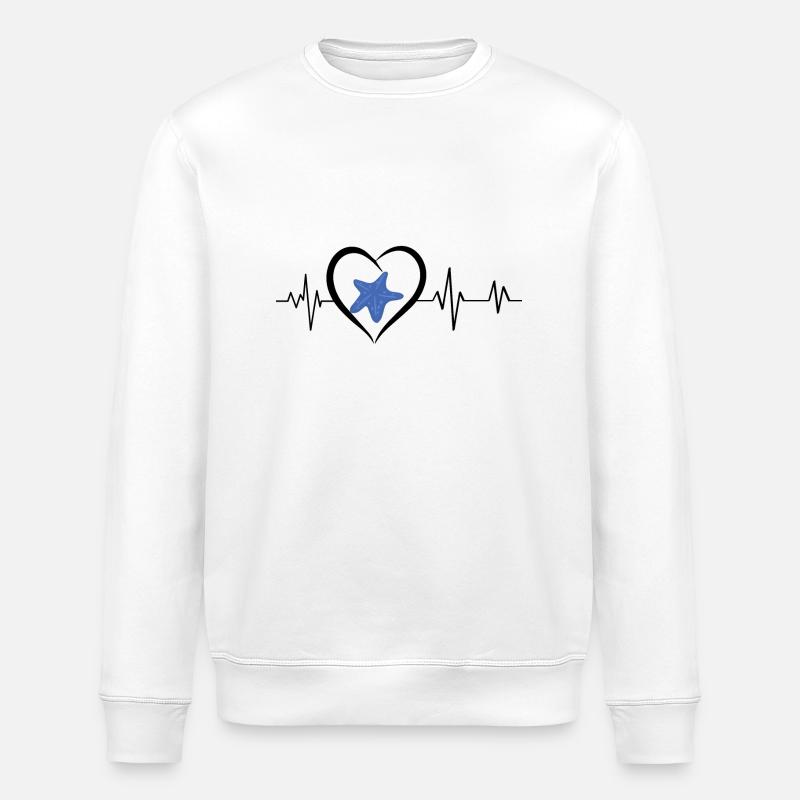 Seestern-Herzschlag - Stanley/Stella Unisex Bio-Sweatshirt ROLLER - Weiß