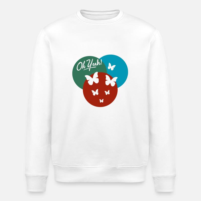 Oh ja, Schmetterling - Stanley/Stella Unisex Bio-Sweatshirt ROLLER - Weiß