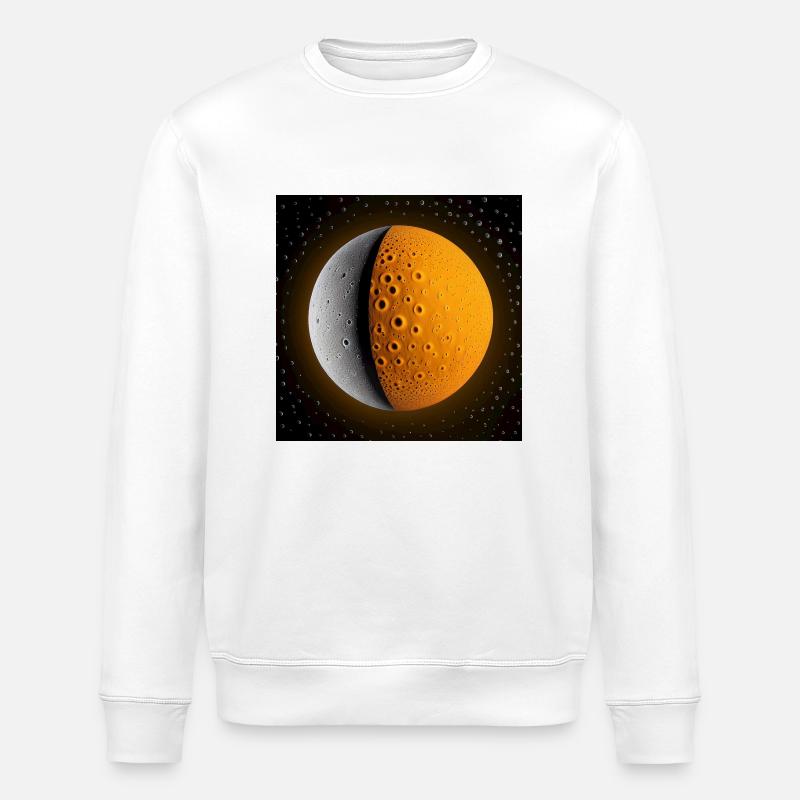 Orangegrauer Planet - Stanley/Stella Unisex Bio-Sweatshirt ROLLER - Weiß