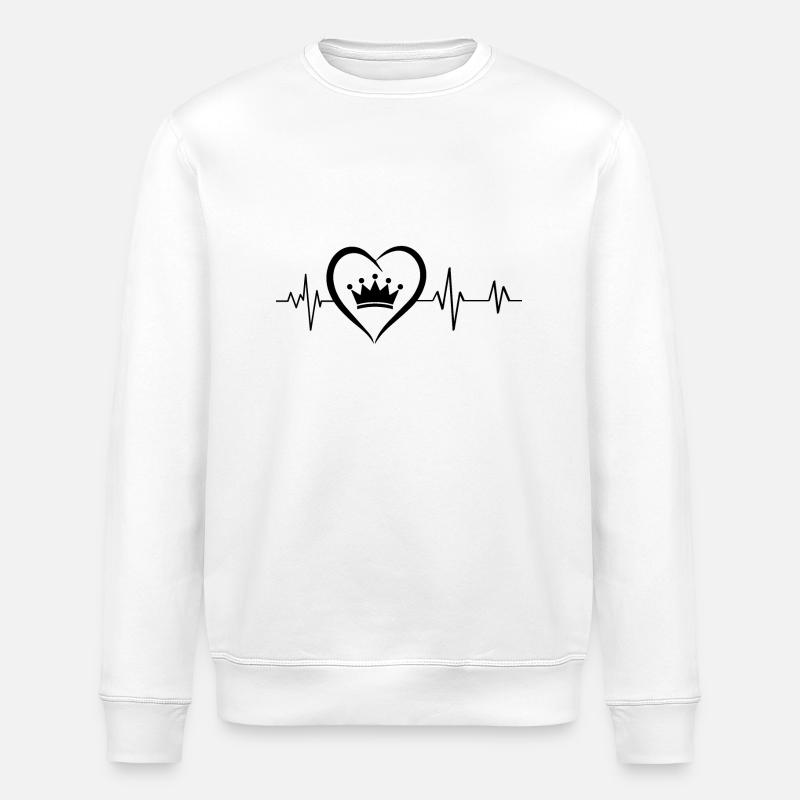Gekrönter Herzschlag - Stanley/Stella Unisex Bio-Sweatshirt ROLLER - Weiß