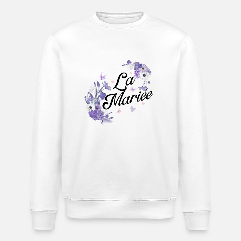 Die lila Blumenbraut - Stanley/Stella Unisex Bio-Sweatshirt ROLLER - Weiß