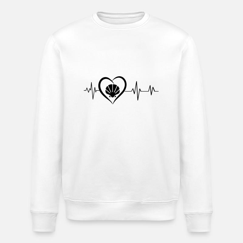 battement de cœur coquillage - Sweat bio ROLLER Stanley/Stella Unisexe - blanc