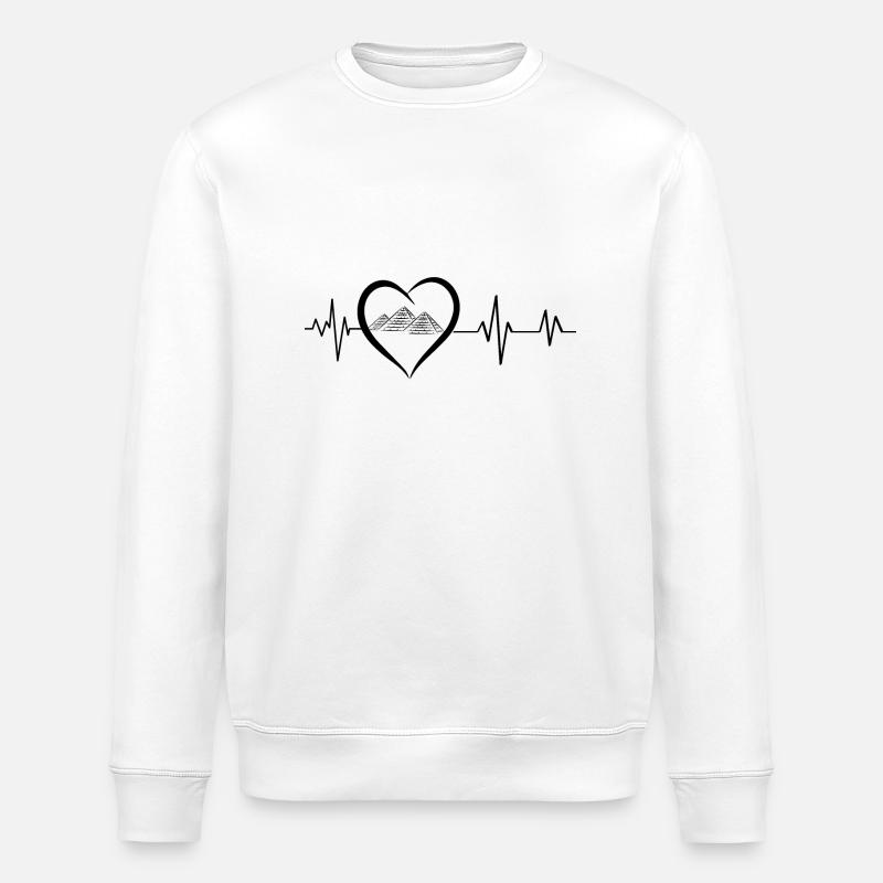 Herzschlag-Pyramiden - Stanley/Stella Unisex Bio-Sweatshirt ROLLER - Weiß
