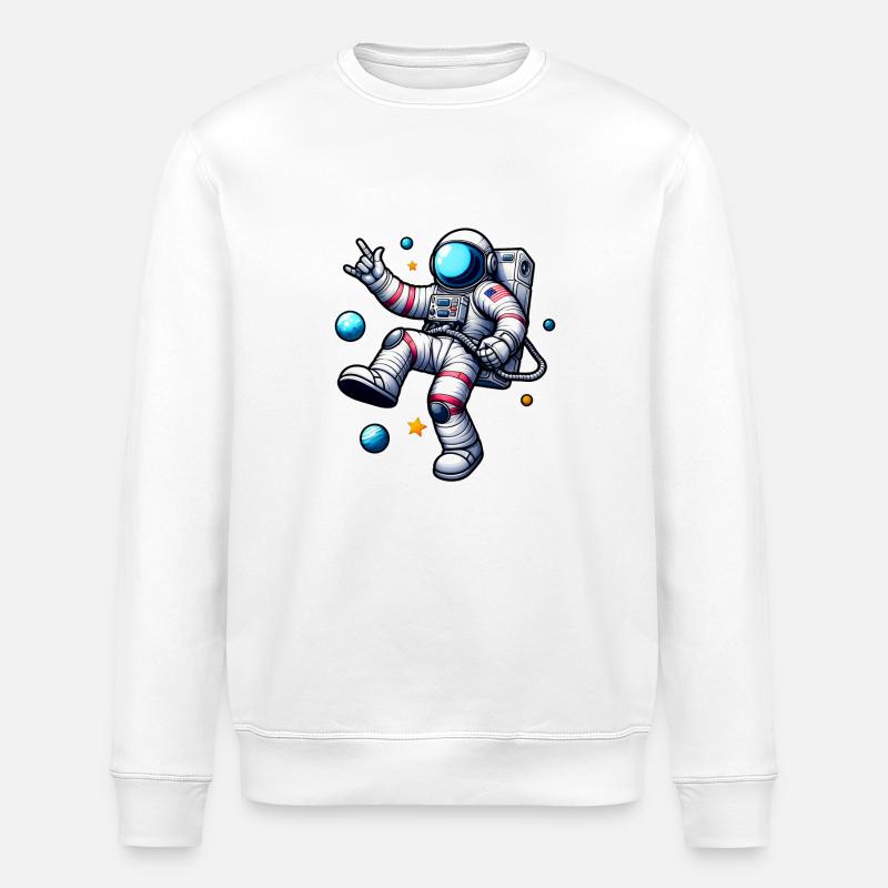 Astronaut Rock'N'Roll - Sweat bio ROLLER Stanley/Stella Unisexe - blanc