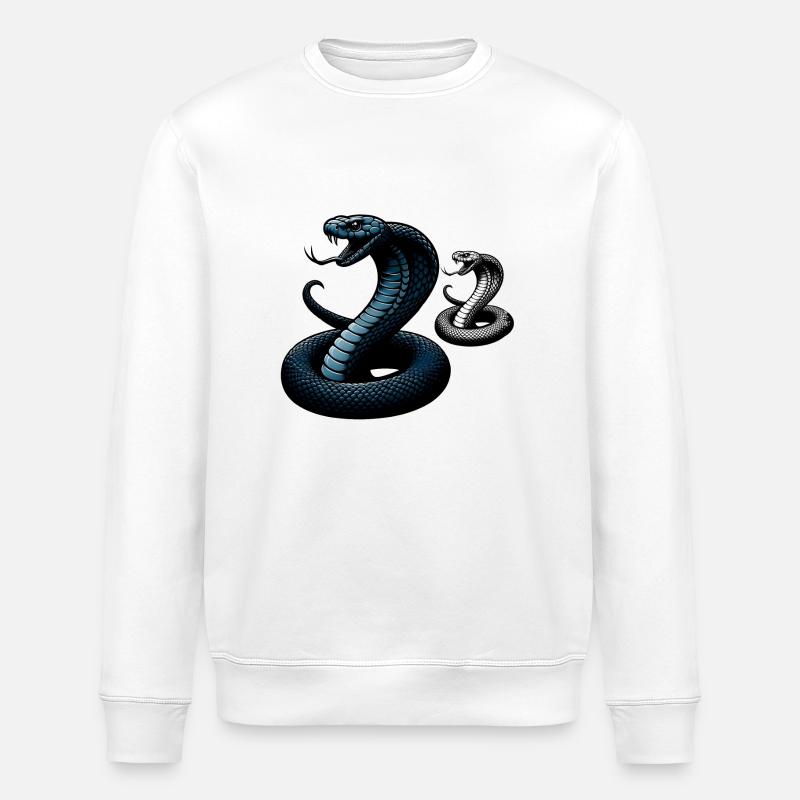 Serpent Mamba Noir Mignon - Sweat bio ROLLER Stanley/Stella Unisexe - blanc