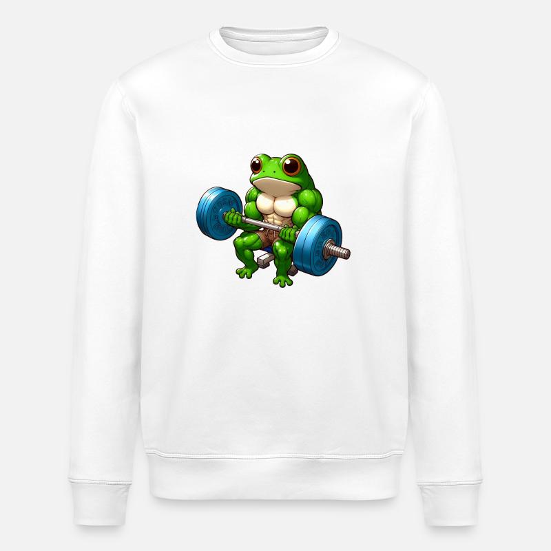 Dynamischer Sportfrosch - Stanley/Stella Unisex Bio-Sweatshirt ROLLER - Weiß