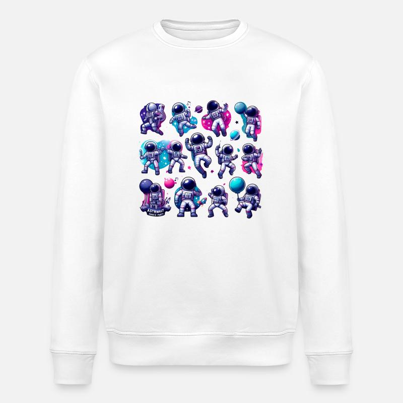 Astronaut und Planet - Stanley/Stella Unisex Bio-Sweatshirt ROLLER - Weiß
