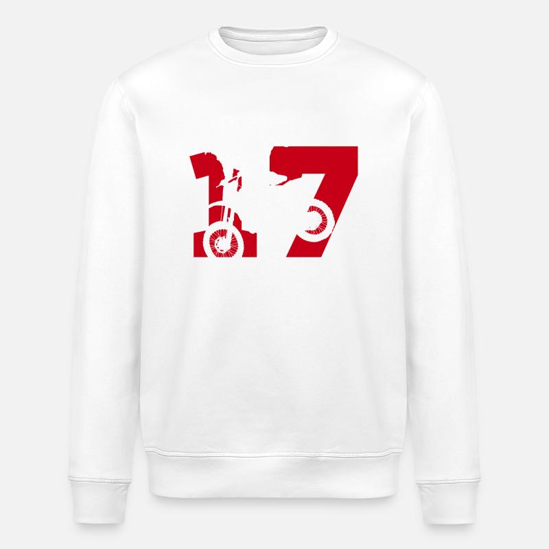 Moto 17 biker - Stanley/Stella ROLLER Unisex Organic Sweatshirt - white