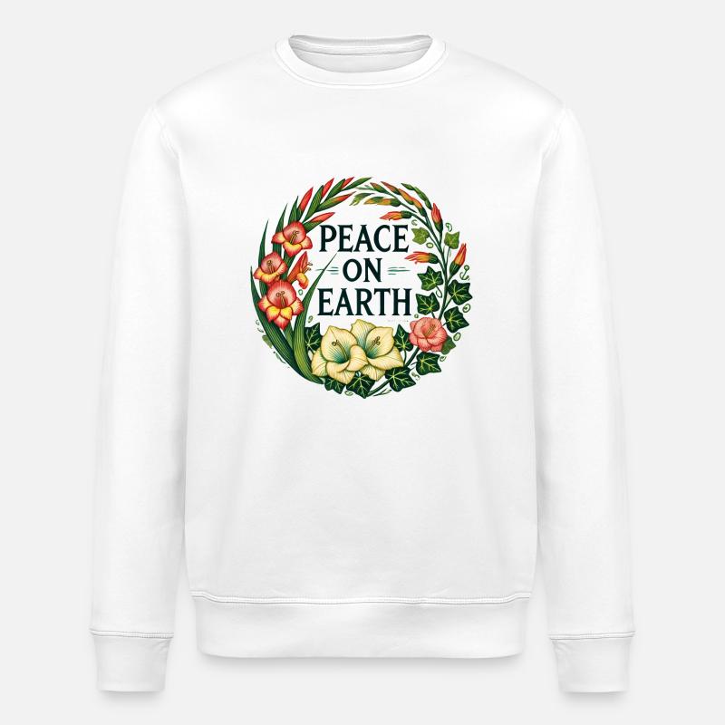 Peace on Earth - Stanley/Stella ROLLER Unisex Organic Sweatshirt - white