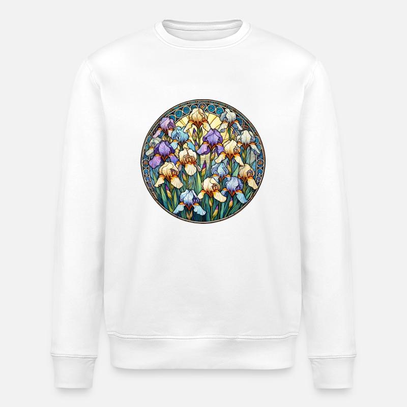 Irises - Stanley/Stella ROLLER Unisex Organic Sweatshirt - white