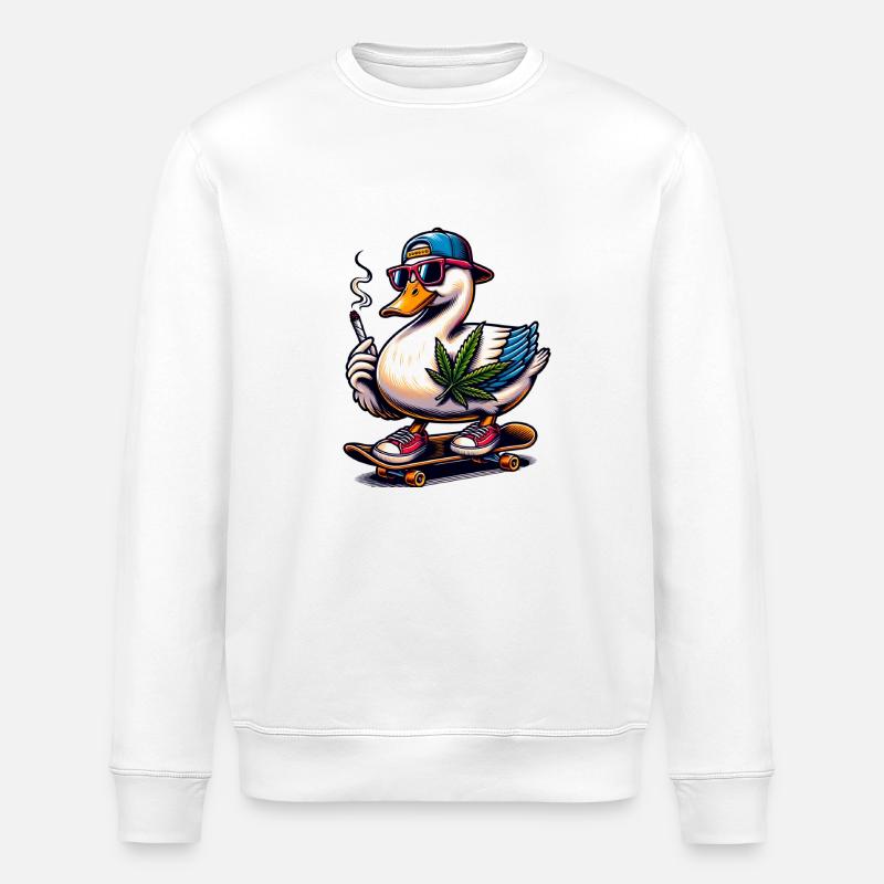 Extremely cool duck - Stanley/Stella ROLLER Unisex Organic Sweatshirt - white