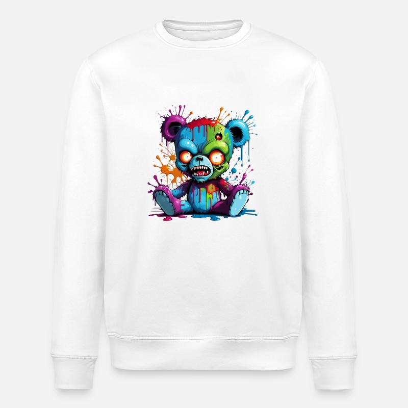 Graffiti Zombie Teddy - Sweat bio ROLLER Stanley/Stella Unisexe - blanc