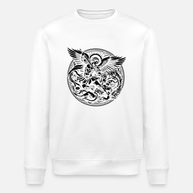 erkeengel helgen religion gud engel tro michael - Stanley/Stella ROLLER økologisk unisex-sweatshirt - hvit