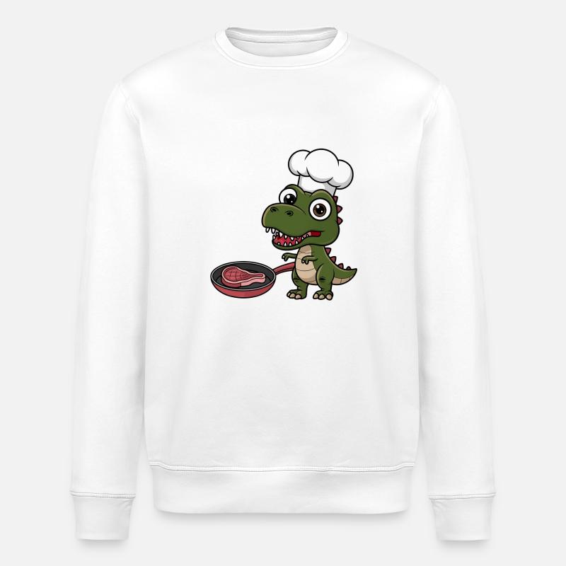 Tshirt Enfant T-Rex Dinosaure - Sweat bio ROLLER Stanley/Stella Unisexe - blanc