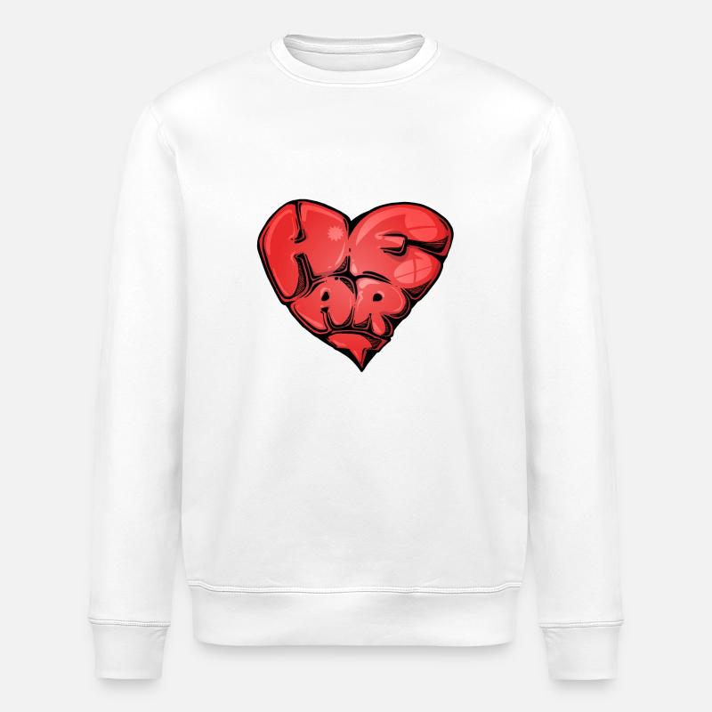 Heart Graff - Sweat bio ROLLER Stanley/Stella Unisexe - blanc