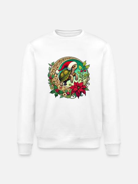 Christmas Turtle - Stanley/Stella ROLLER Unisex Organic Sweatshirt - white