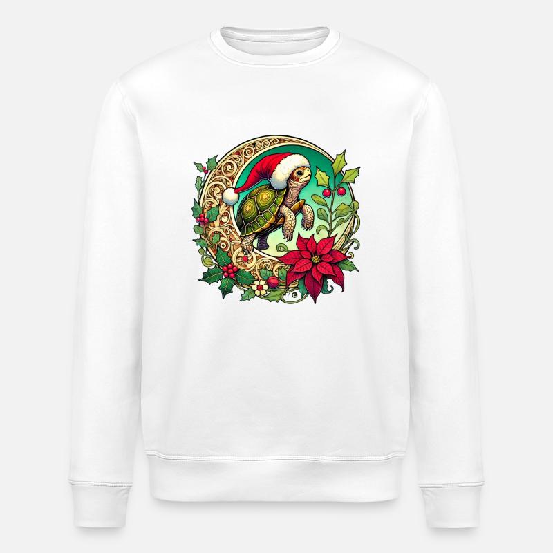 Tortue de Noël - Sweat bio ROLLER Stanley/Stella Unisexe - blanc