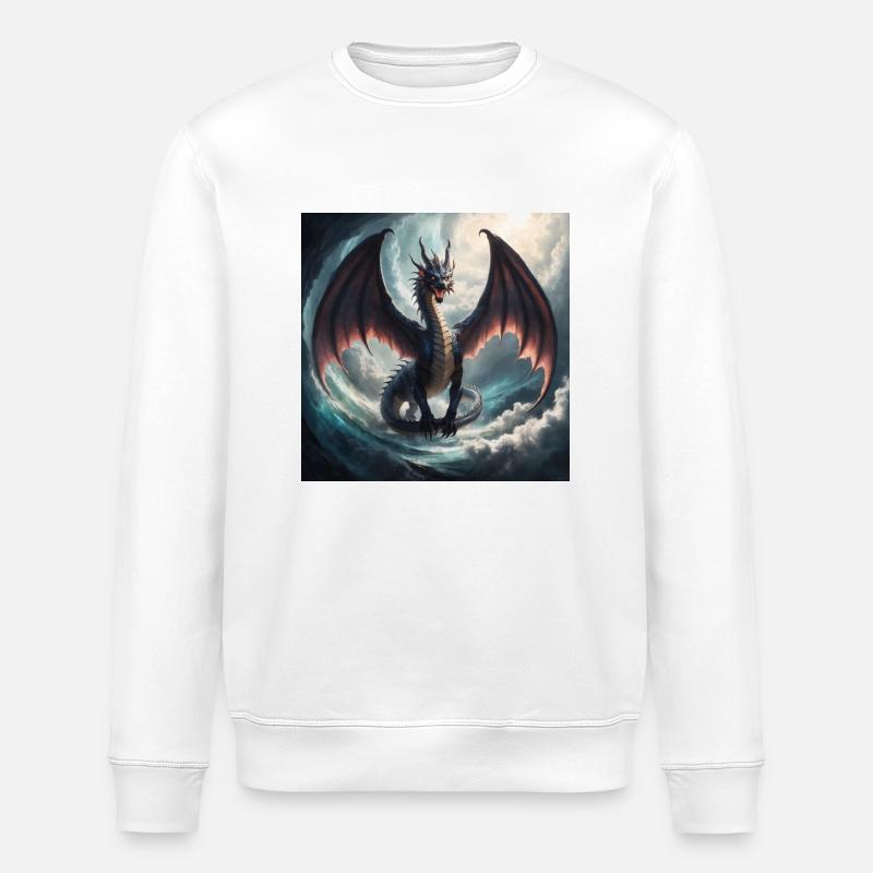 Majestätischer Drache - Stanley/Stella Unisex Bio-Sweatshirt ROLLER - Weiß