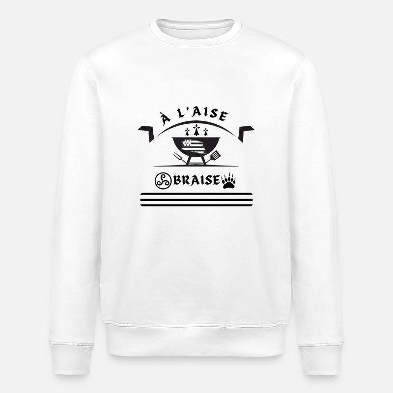 À l aise Braise - Sweat bio ROLLER Stanley/Stella Unisexe - blanc